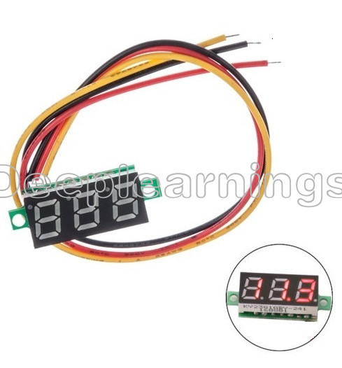 0.28" DC 0-100V / 2.5-30V 2/3-Wire Voltmeter LED Display Voltage Panel Meter