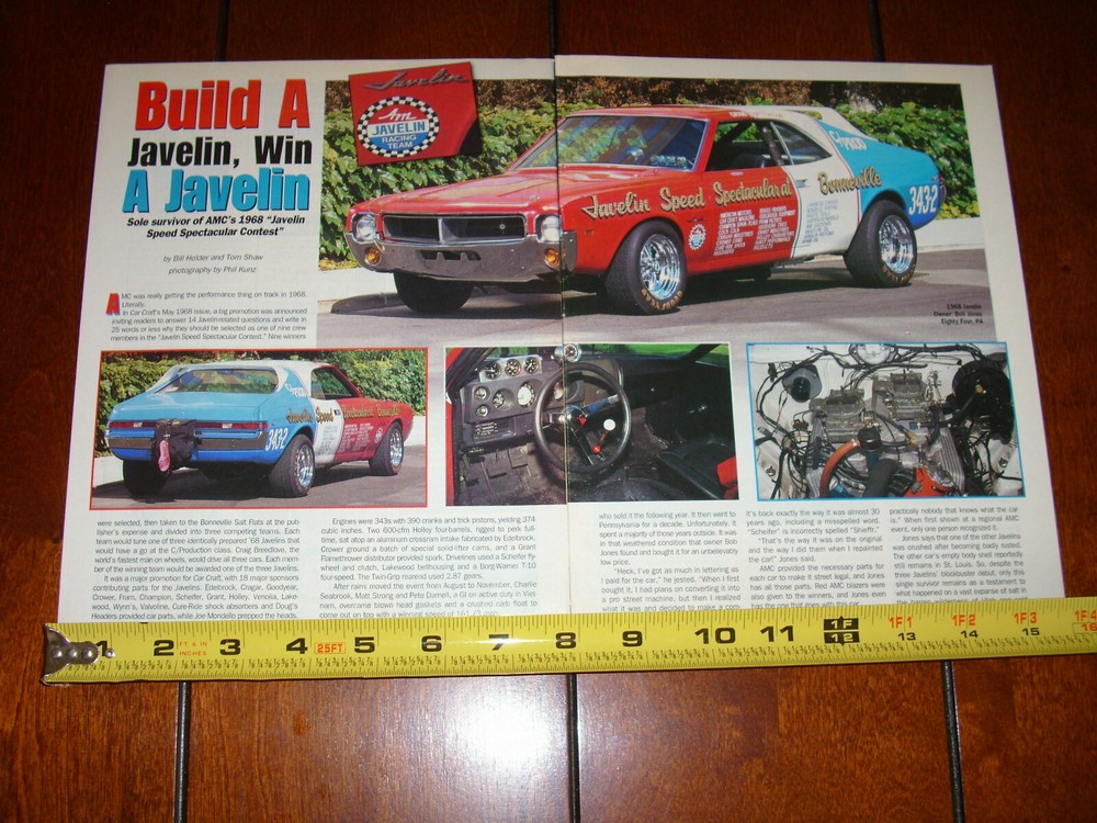 1968 AMC JAVELIN ORIGINAL 1998 ARTICLE