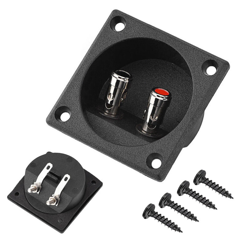 2/4PC Speaker Box Terminal 2-Wire Round Spring Cup Connector Subwoofer Enclosure