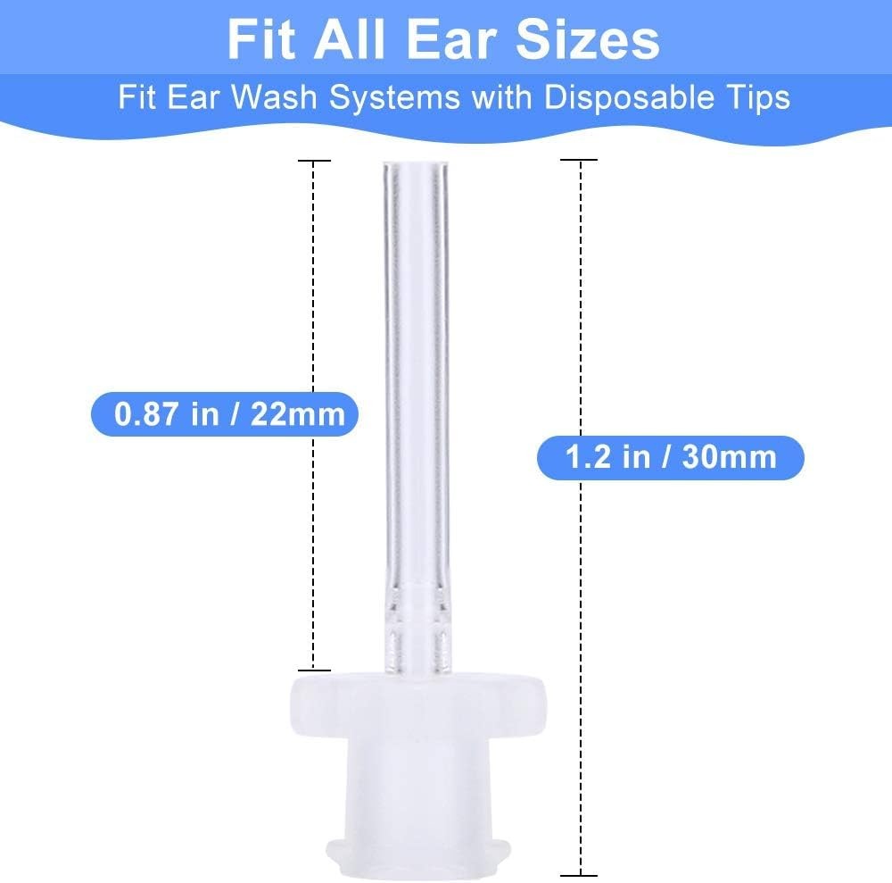 60 Pack Disposable Tips for Ear Washer, Replacement Washer 60 Pack, Clear