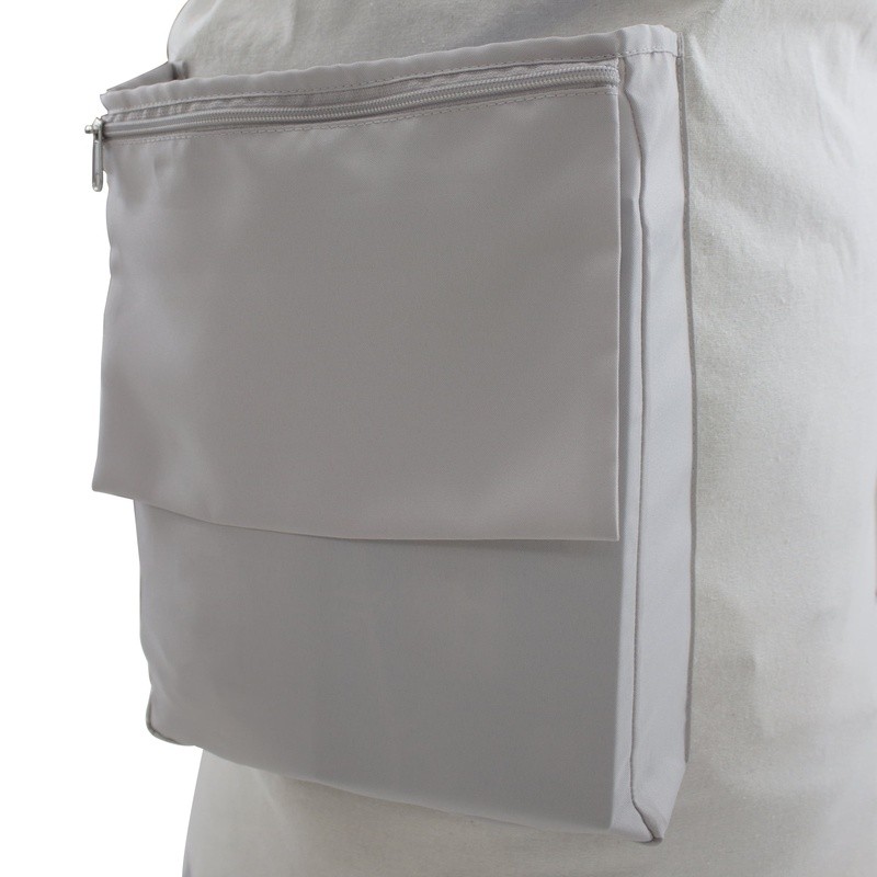 Durable Canvas Laundry Bag W/ Zippered Pocket Drawstring Closure & Carry Strap