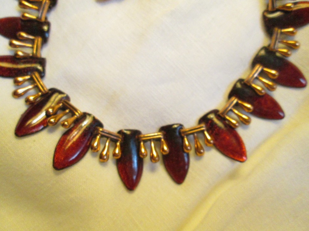 Matisse Red Enamel "Teardrop" Necklace