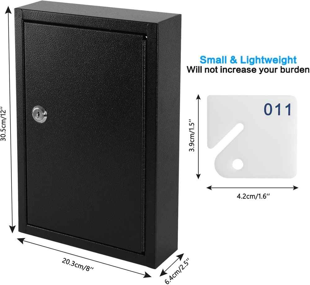 Durable Key Storage Cabinet with 40 Hooks and Labels for Secure Organization