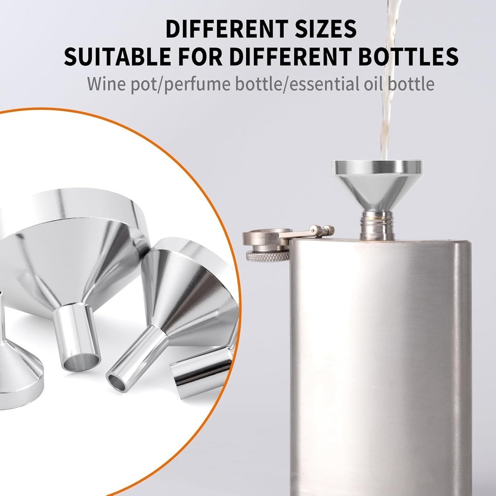 Small Metal Funnels Mini Funnel 8 Size Tiny Bottle Funnel, Miniature Atomizer...