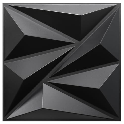 3D Wall Panels for Interior Wall Decor Diamond Design Accent Wall Black
