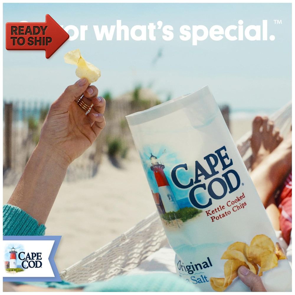 Cape Cod Potato Chips, Original Kettle Chips, 14 Oz Party Size (Pack of 3)