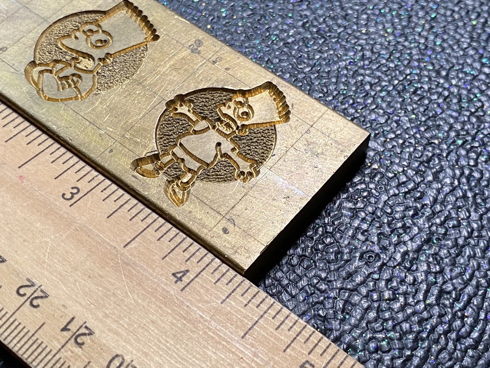 Vtg Brass Token Impression Embossing Die Cast Bart Simpson Character Mold
