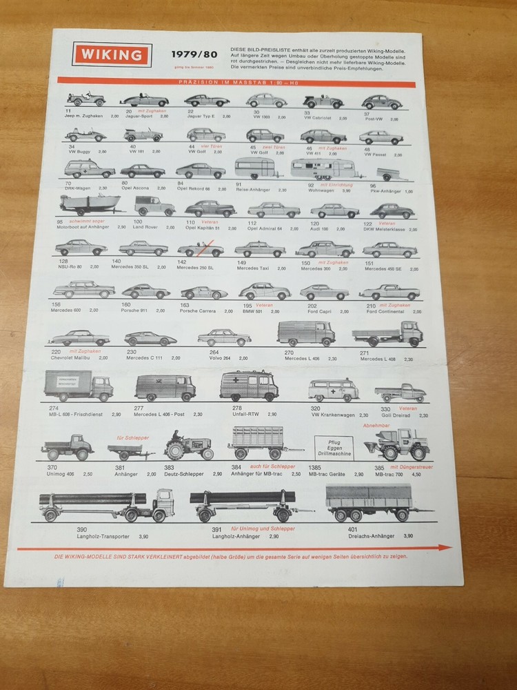 1979/80 WIKING 6 Facades Catalog Language: German