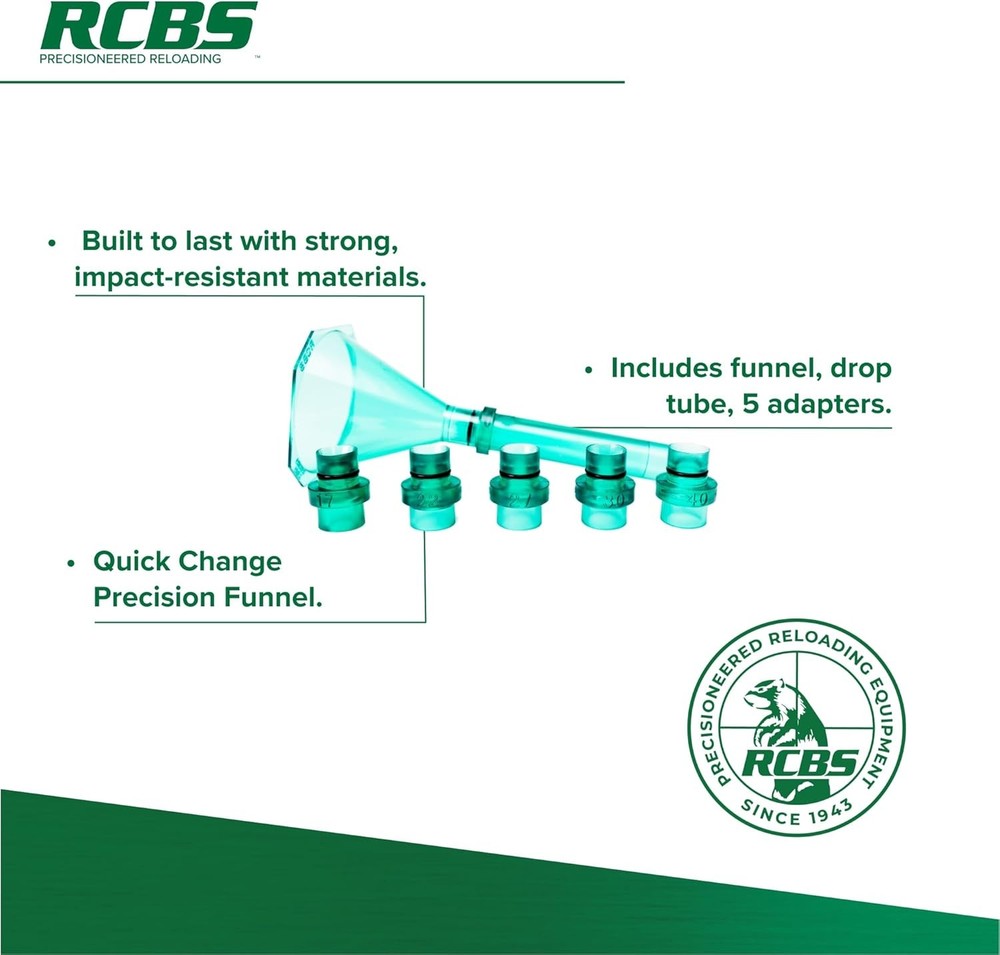 RCBS Quick Change Powder Funnel Kit, Universal One Size, Multi