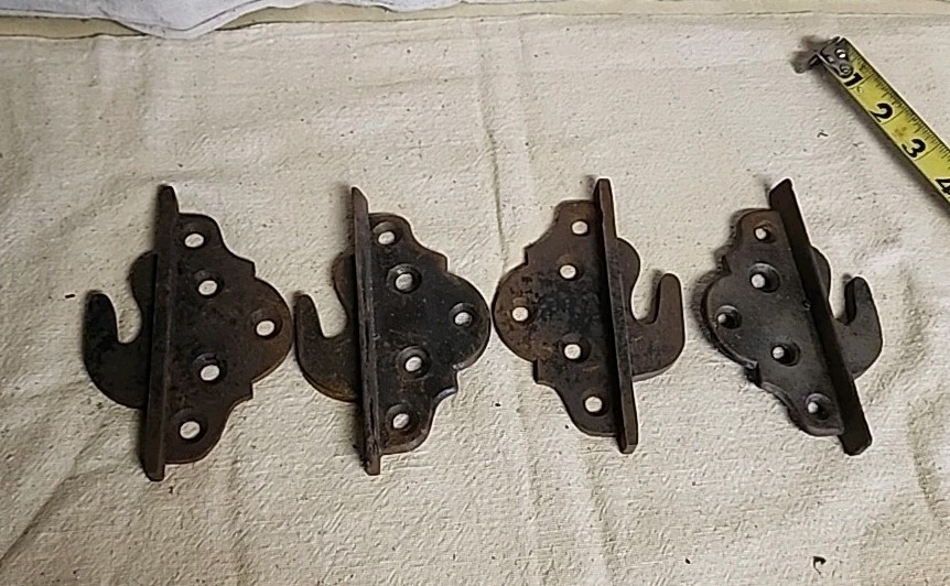Antique Cast Iron Fancy Bed Hooks