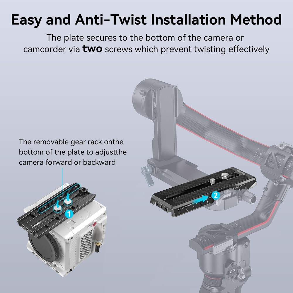 SmallRig 5" Quick Release Plate for Manfrotto-Type Designed DJI RS White