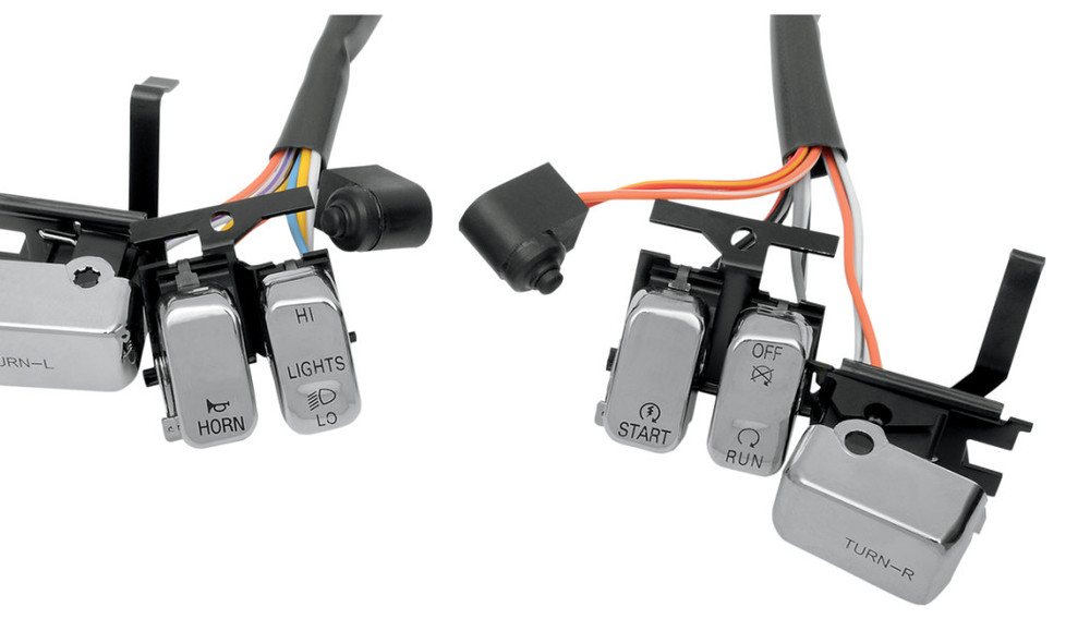 Drag Specialties Chrome Handlebar Switch Kit 96-13 Harley Dyna Touring Softail