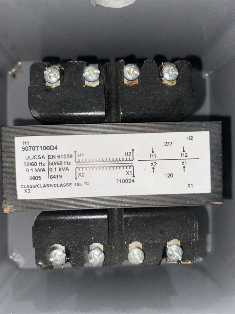 SQUARE D 9070T100D4 INDUSTRIAL CONTROL TRANSFORMER, 277V PRI, 120V SEC