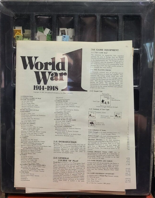 SPI Gaming WW 1 RARE FIND Original package