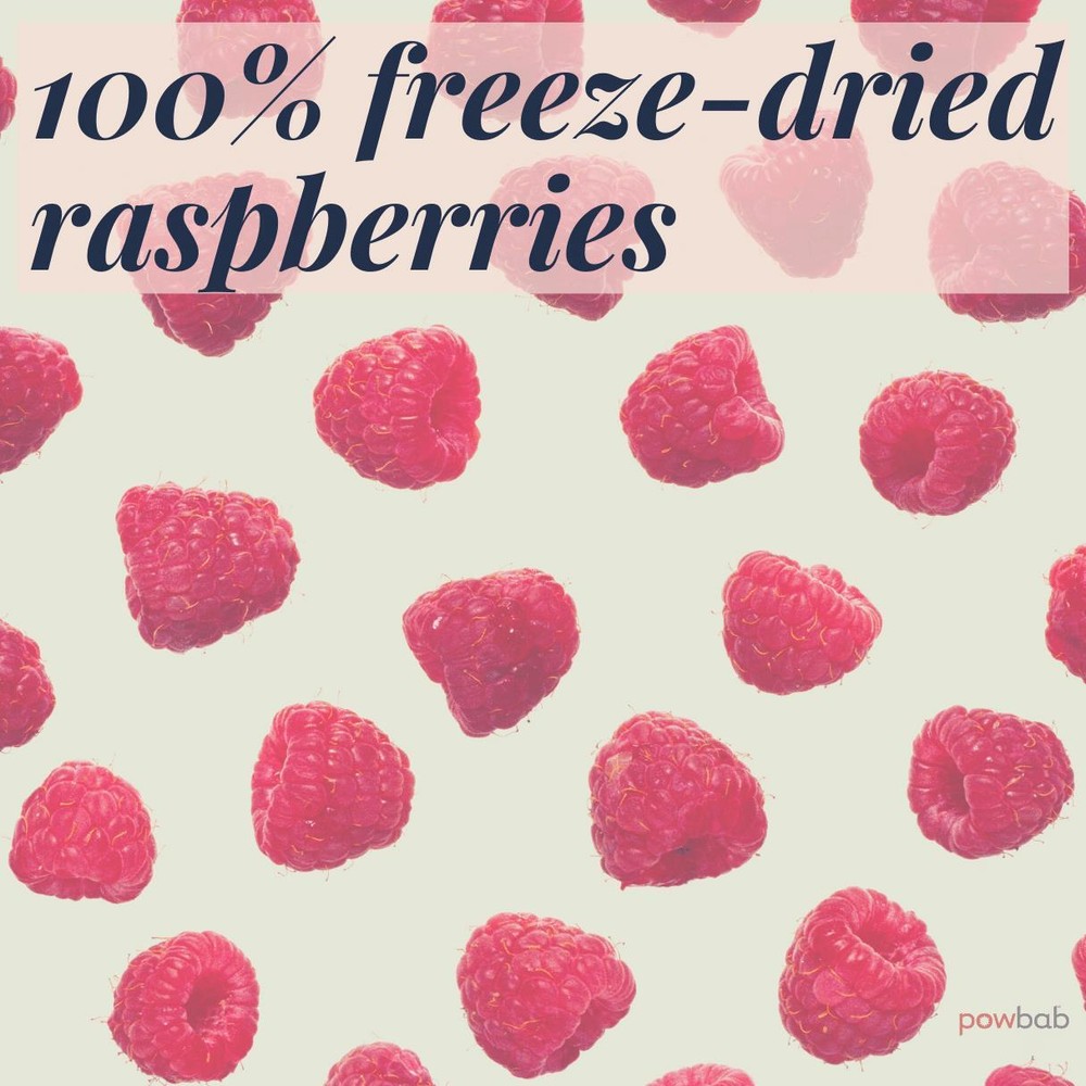 powbab Raspberry Pieces + Bits, 100% Freeze Dried Raspberry Unsweetened (1.5 oz)