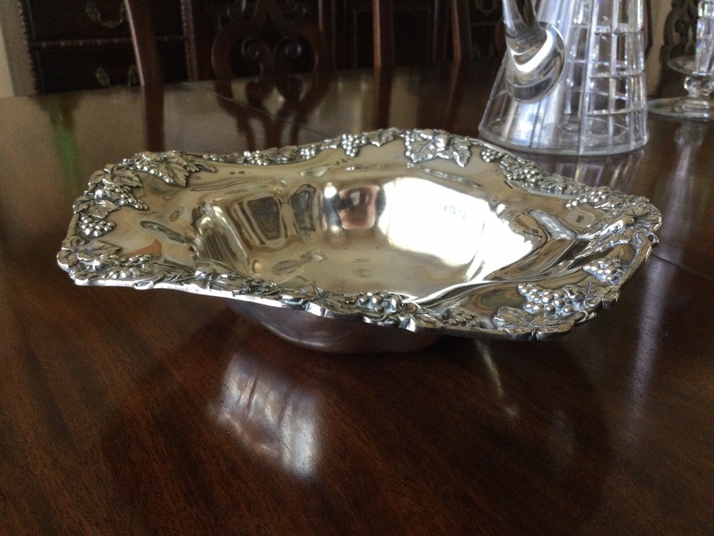 Rare Reed & Barton Antique Sterling Silver Bowl Grapevine Pattern # 700