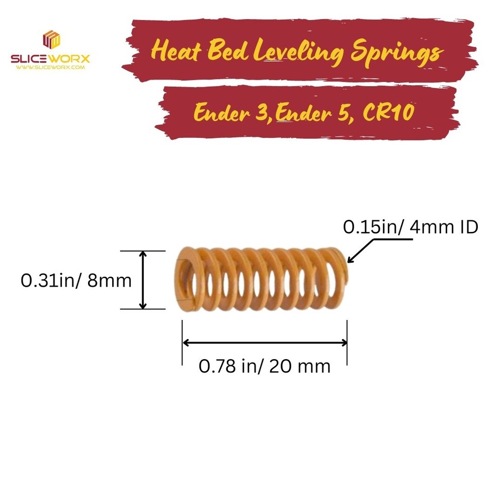 3D Printer Heated Bed Spring Leveling, 4PCS, Upgraded Strength, CR-10S, Ender3