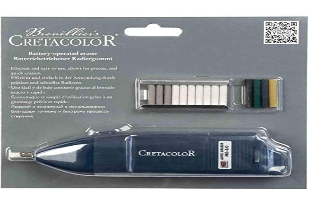 Battery-Operated Eraser & Refills None White