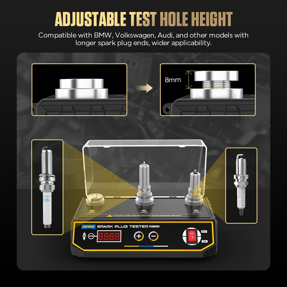 Spark Plug Tester Three Hole Diagnostic Tool 12V Gasoline Ignition Analyzer Test