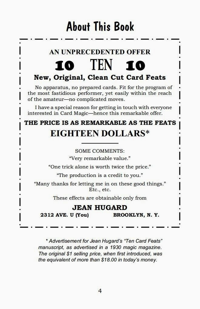 Ten Card Feats by Jean Hugard
