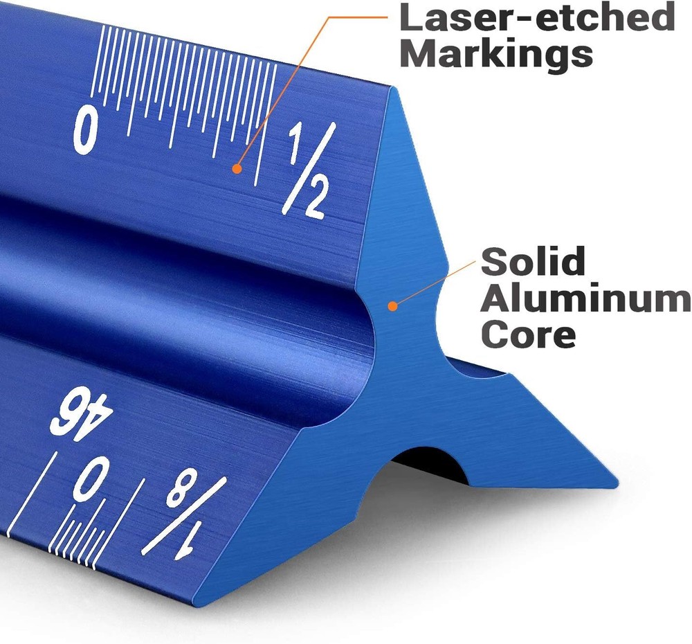 12" Regla De Escala Arquitectonica Regla De Escala Triangular De Aluminio Par...