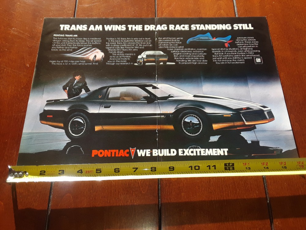 1983 TRANS AM NATALIE CARROLL ORIGINAL 2 PAGE AD