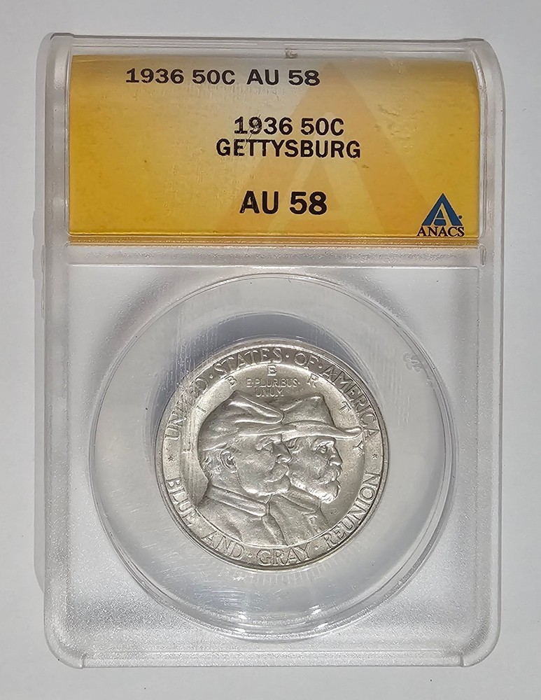 (LD) 1936 Gettysburg Commemorative 50C AU58