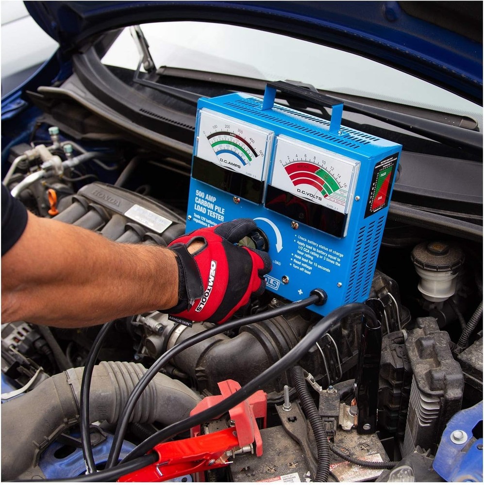 Variable Voltage Battery Tester with 500 Amp Load Capacity for Starter Motors