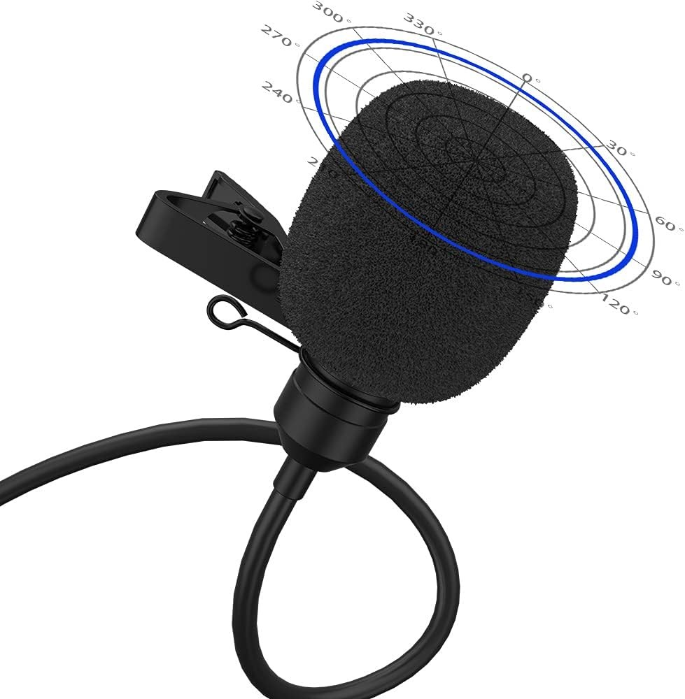 MAONO USB Lavalier Microphone, 192KHZ/24BIT Plug & Play Omnidirectional Lapel Sh