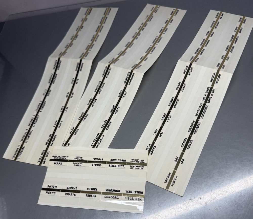 Vintage Bible Indexing Index Tabs