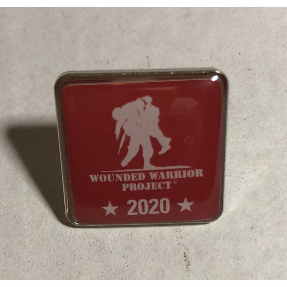 Red & White Square Wounded Warrior Project 2020 Lapel Pin Pinback