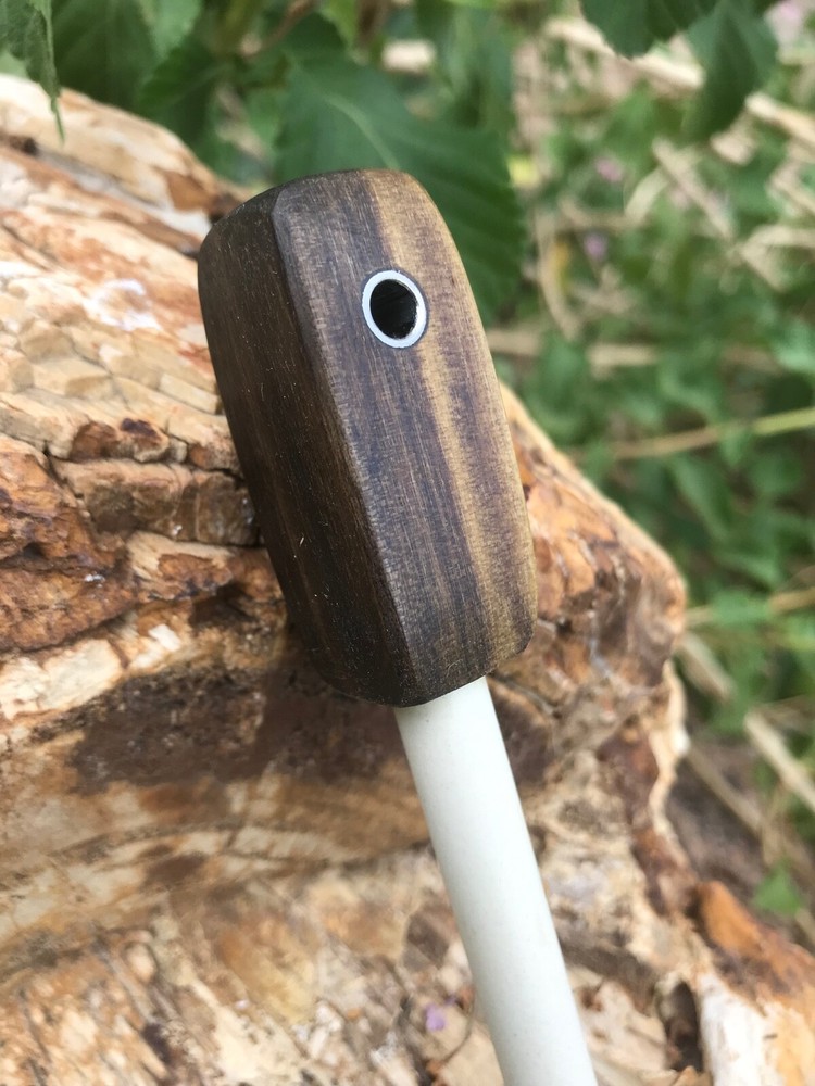 Handmade Ceramic Rod Figured Poplar Handle Knife and Tool Field Sharpener (1)