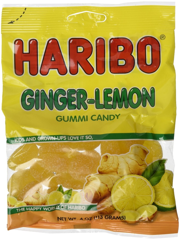 Haribo Ginger-lemon Gummi Candy 4 Oz each (pack of 3)
