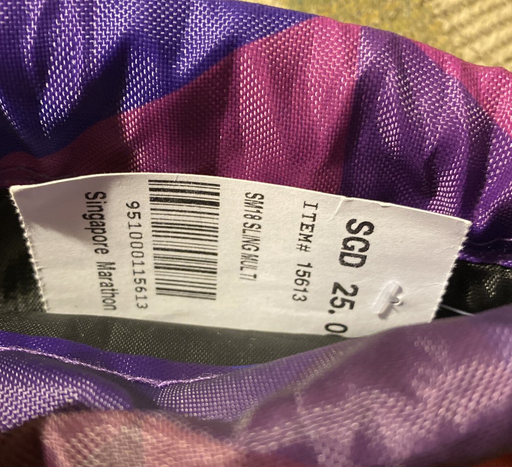 NWT 2018 Singapore Marathon Drawstring Bag Backpack