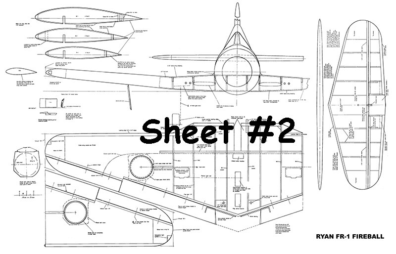 Model Airplane Plans (RC): Ryan FR-1 Fireball Scale 54" for .45-.61 Engine