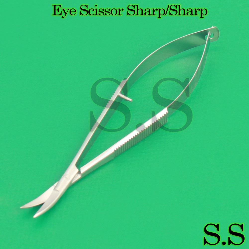 3 Pcs Micro Curved Eye Scissors Sharp/Sharp 4.5" Castroviejo Surgery Ophthalmic