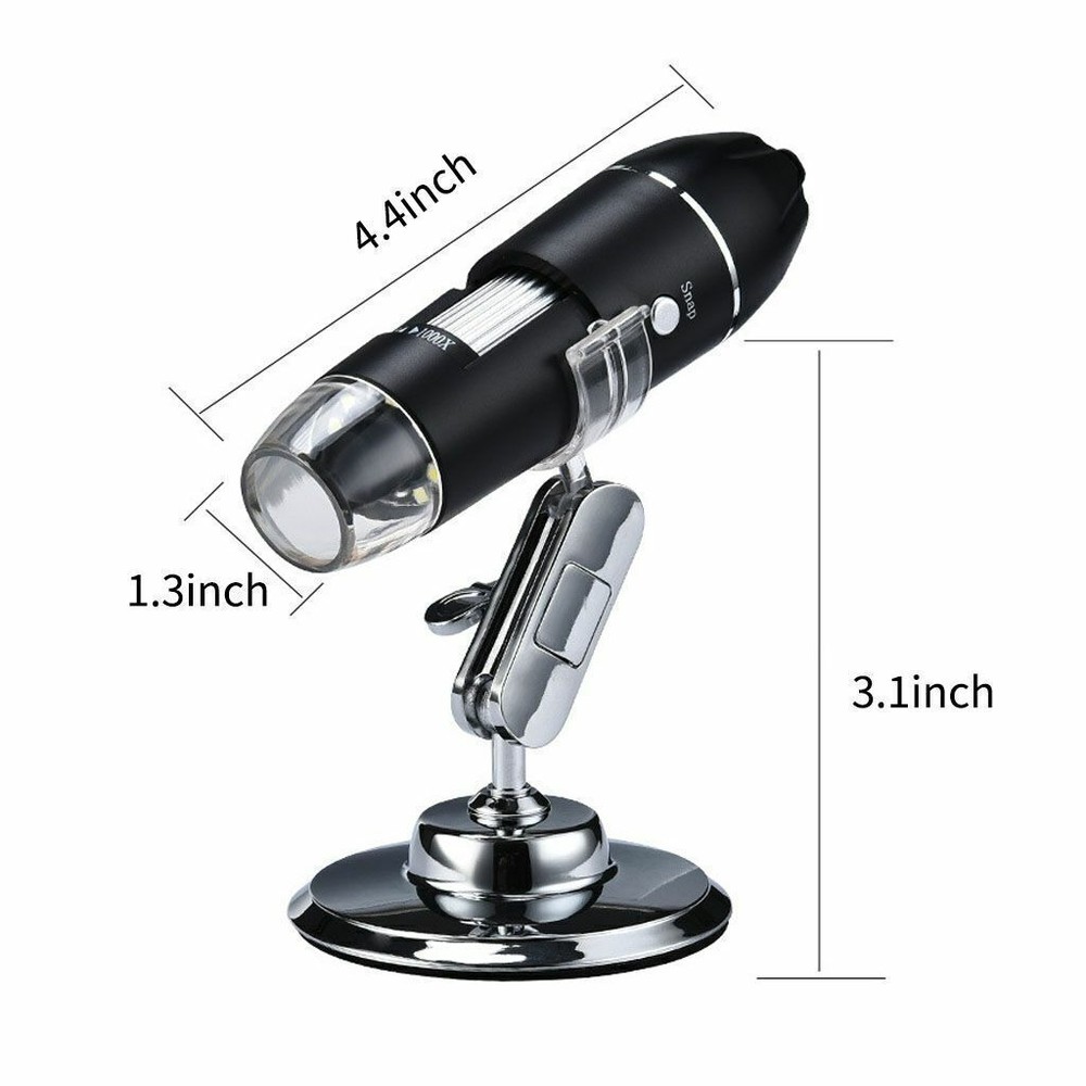 50X-1000X 8 LED Digital Microscope Camera Handheld USB Magnification Endoscope