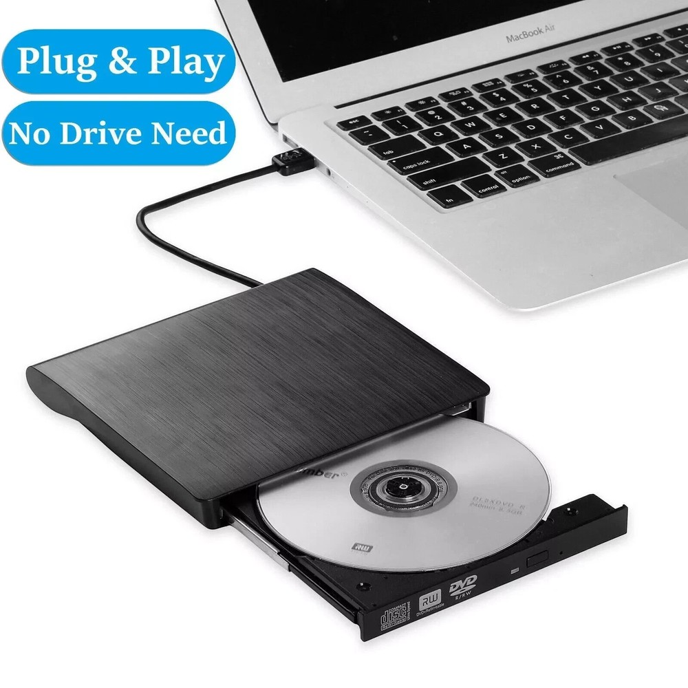 External CD DVD Drive USB 3.0 Player Reader Desktop Windows XP Vista 7 8 10