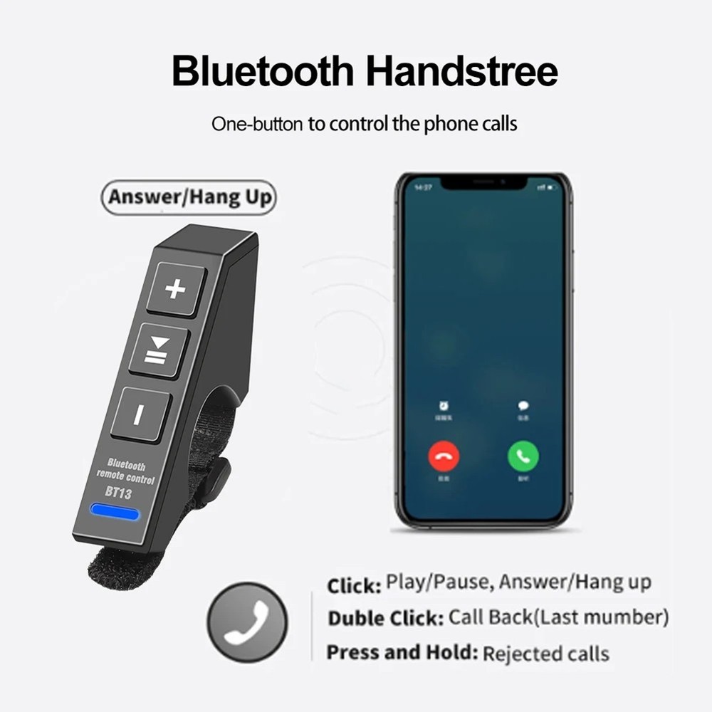 Motorcycle Bike Handlebar Remote Controller Bluetooth 5.0 Handlebar Media5257