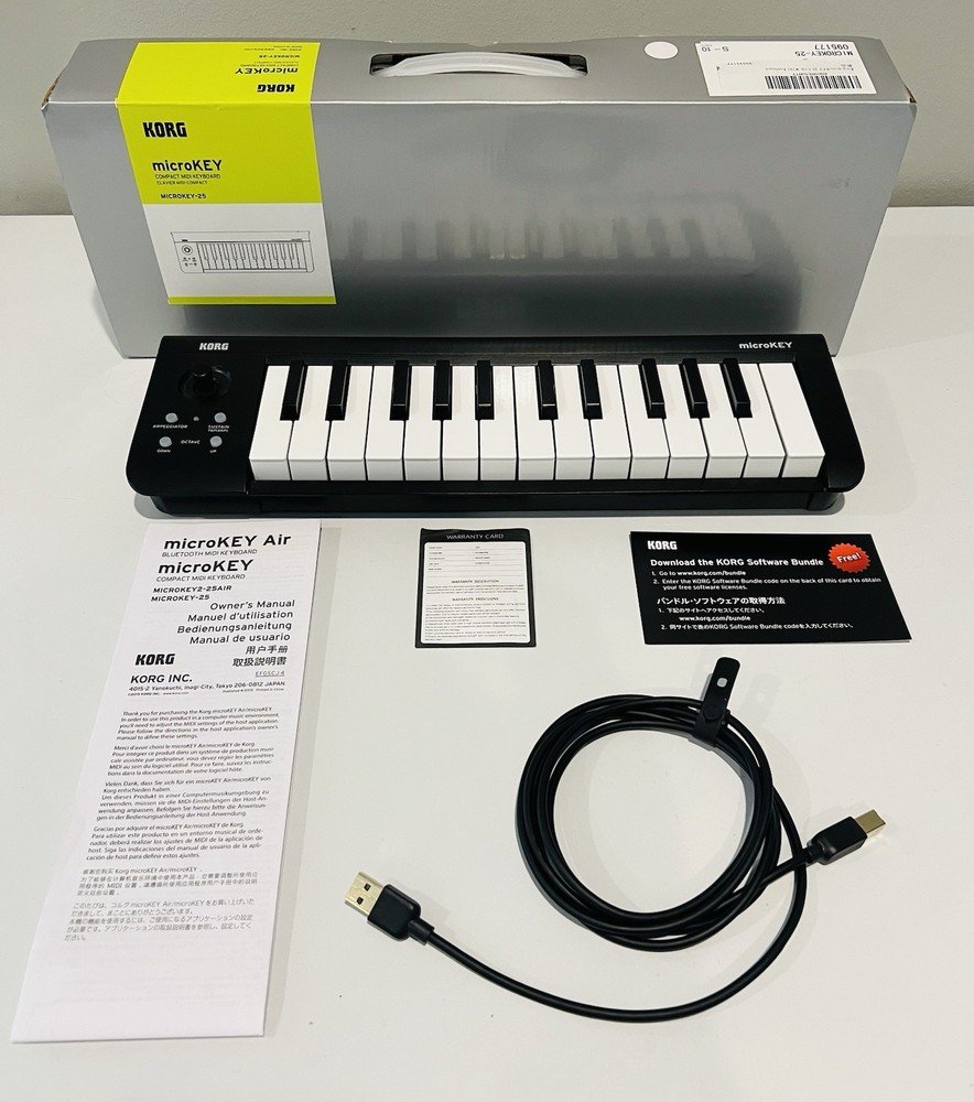 KORG microKEY-25 USB Powered MIDI Keyboard Controller + USB Cable (Not Wireless)