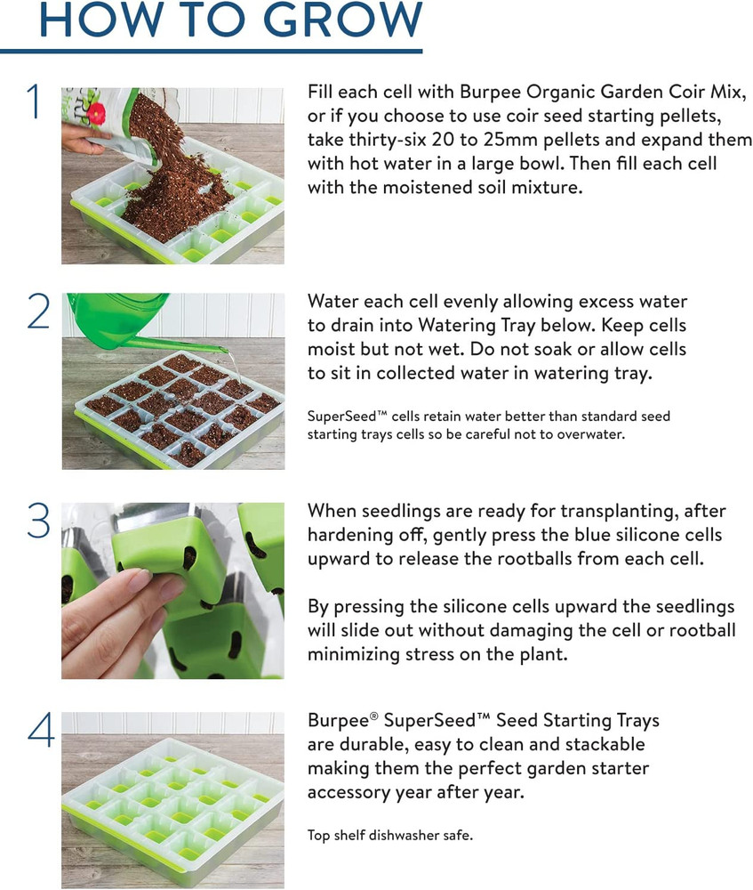 Superseed Seed Starting Tray | 36 Cell Reusable Seed Starter Tray | for Starting