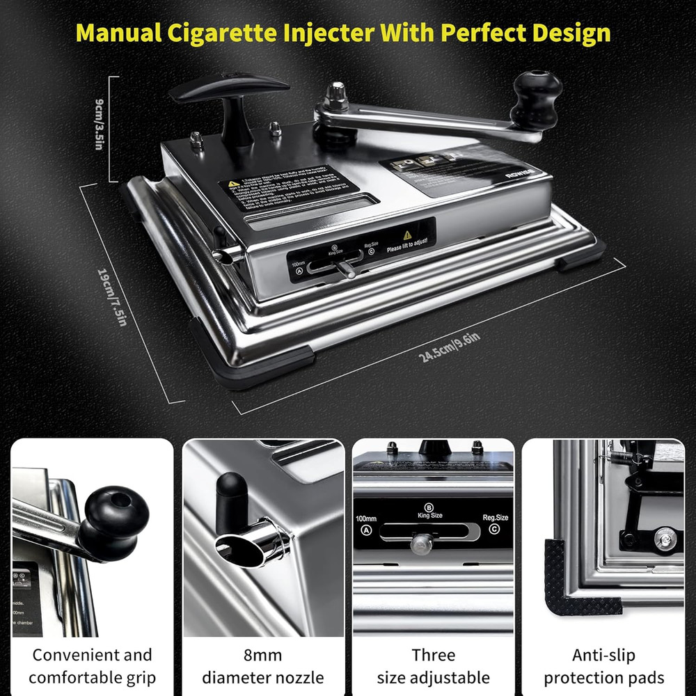 ROWISE New Version Cigarette Rolling Machine, Portable Manual Cigarette Injector