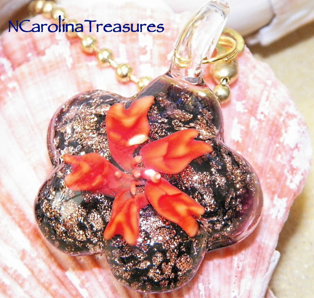 RED FLORAL STAR BLACK GLITTER GLASS CEILING FAN LIGHT SWITCH PULL PULLS LG PAIR