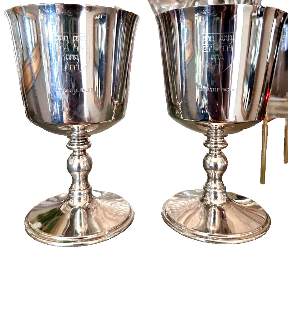 Barker Ellis Silver Commemorative Newcastle Races Silverplate Goblet Cup