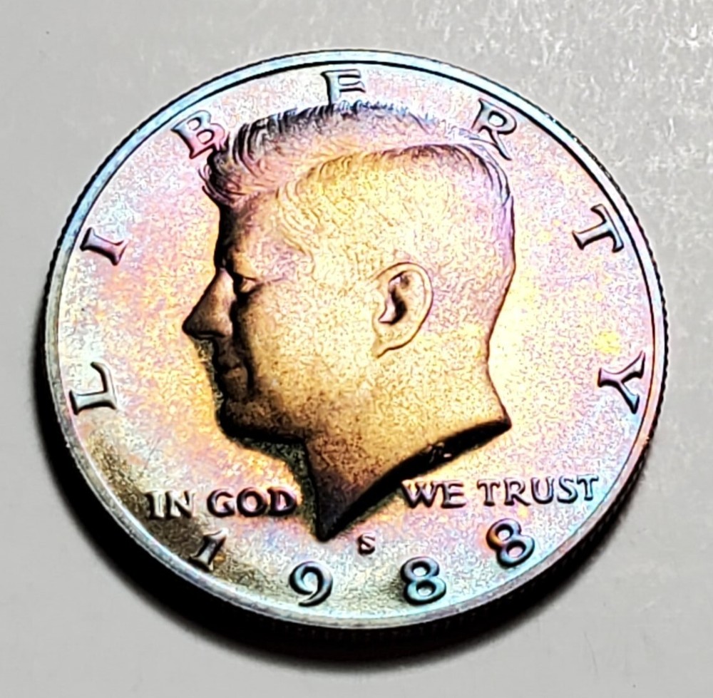 TONED 1988 S KENNEDY HALF DOLLAR PROOF UNC #C2630