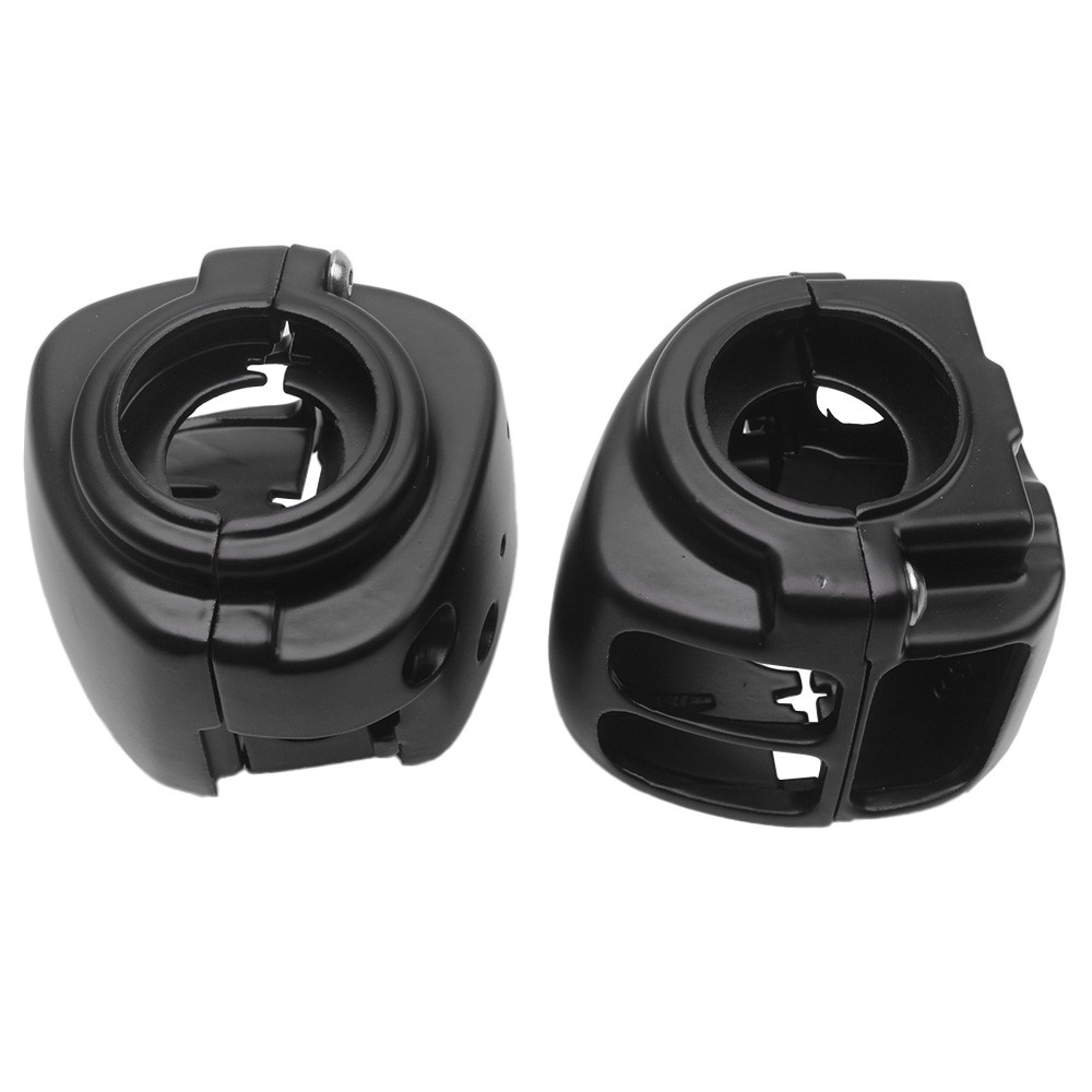 2X Black Handlebar Hand Control Switch Housing Covers For Harley Touring Softail