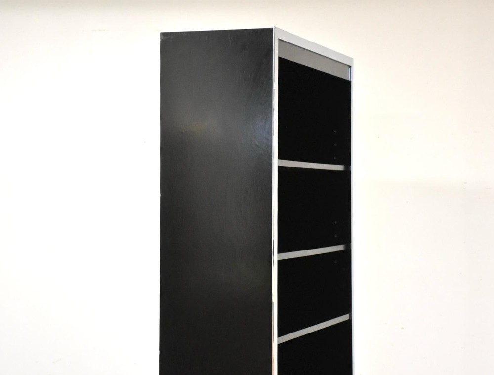 Milo Baughman Style Chrome Bookcase John Stuart