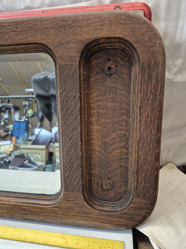 antique oak hall mirror