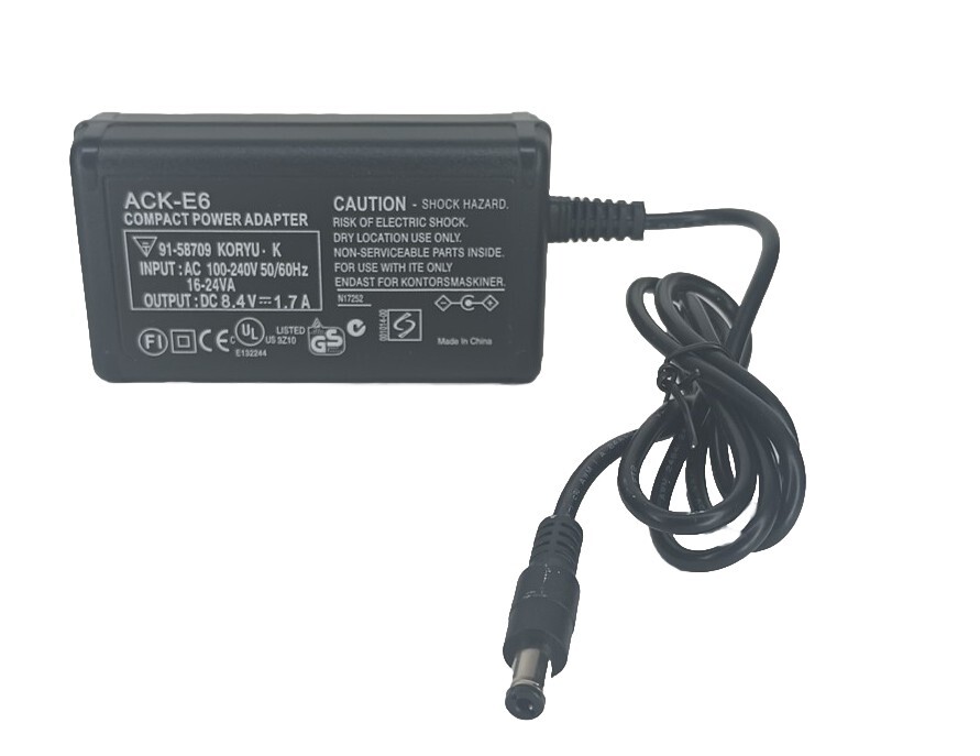 Replacement ACK-E6 AC Power Adapter**As Pictured Only**