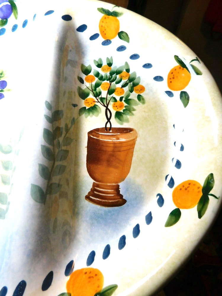 Sakura~Gracey Knight "Topiary" Oval Three Section Stoneware Platter